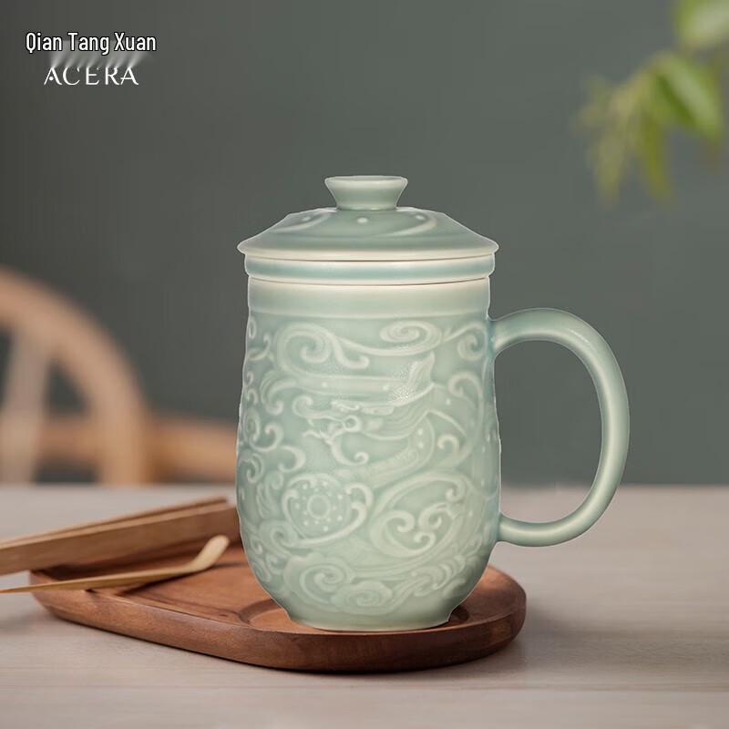 Acera Auspicious Dragon Living Ceramic Tea Separation Mug