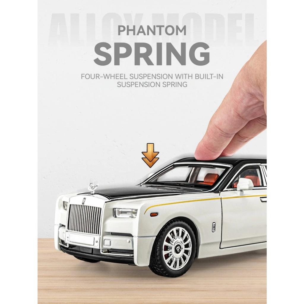1/18 Rolls-Royce Phantom Model Car, Zinc Alloy Pull Back Toy Diecast Car with Sound and Light, Realistic Modeling Model Toy111