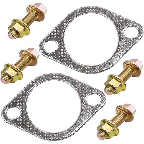 BEONEO-120-07610-0002 (3 Inch)-2 Bolt MLSG High Temp Exhaust Gasket 3" I.D. (Qty 2) - Heavy Duty be made of Metal And Fiber Laminate.