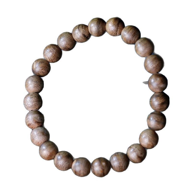 Essential for Agarwood Lovers: Hainan Green Kyara Agarwood Bracelet with 6mm Beads, 29 Count, Retro Style, Authentic Single Strand.