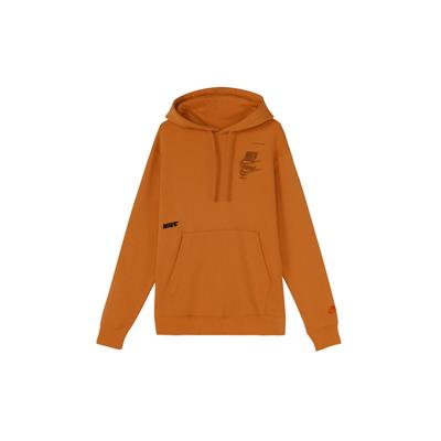 Nike Мужская толстовка с капюшоном и карманом-кенгуру с вышитым логотипом оранжевого цвета DM6874-808