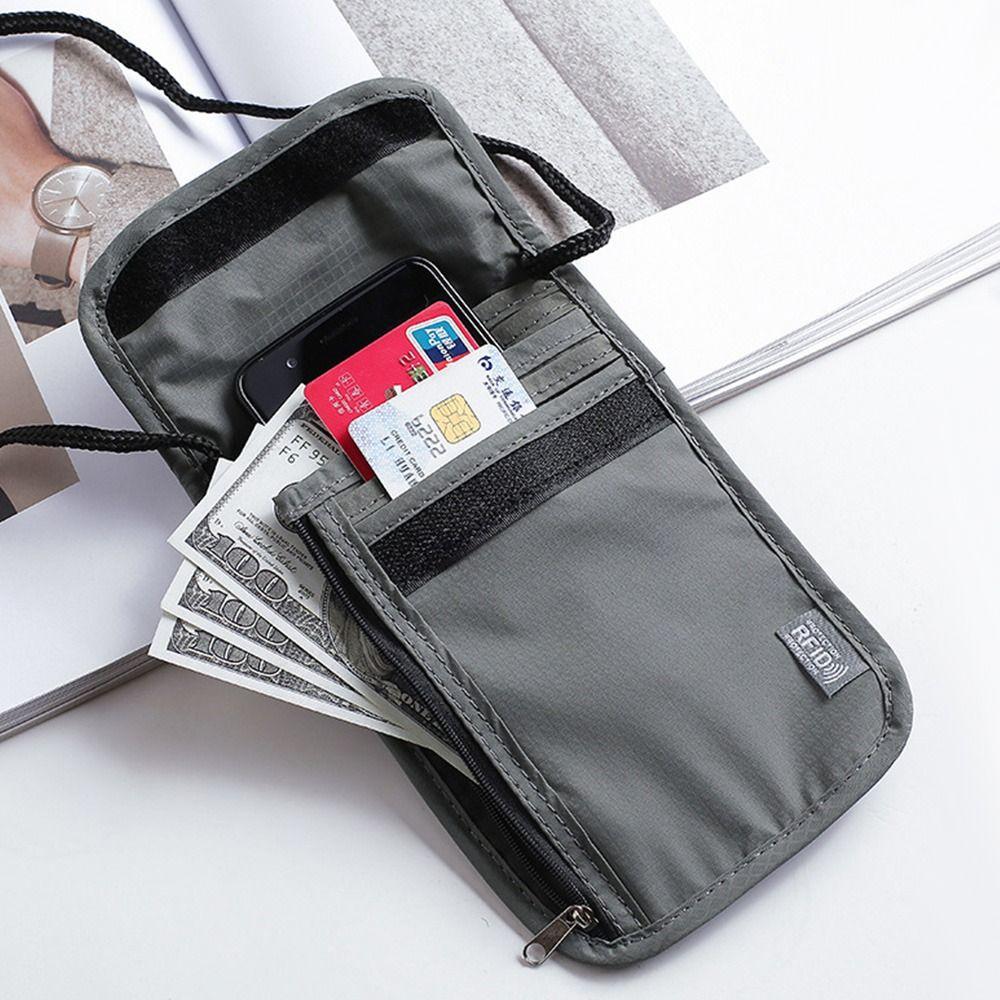 Nylon Document Pouch Multi-Functional Passport Bag Portable Packet Travel