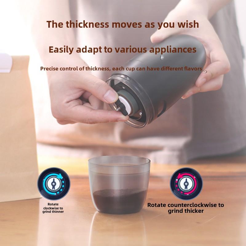 Portable Bean Grinder Electric USB Rechargeable Coffee Grinder Thickness Adjustment Home Small Coffee Machine