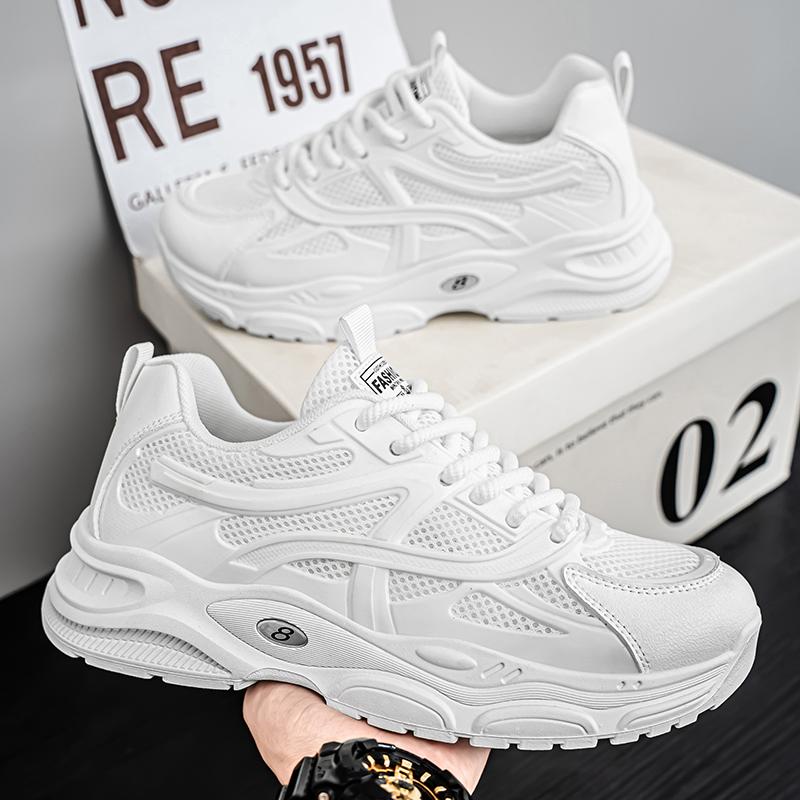 New Fashion Men 's Four Seasons Comfortable Thick Sole Shoes Students BoysTrending Soft Sole Breathable Casual Running Sneakers