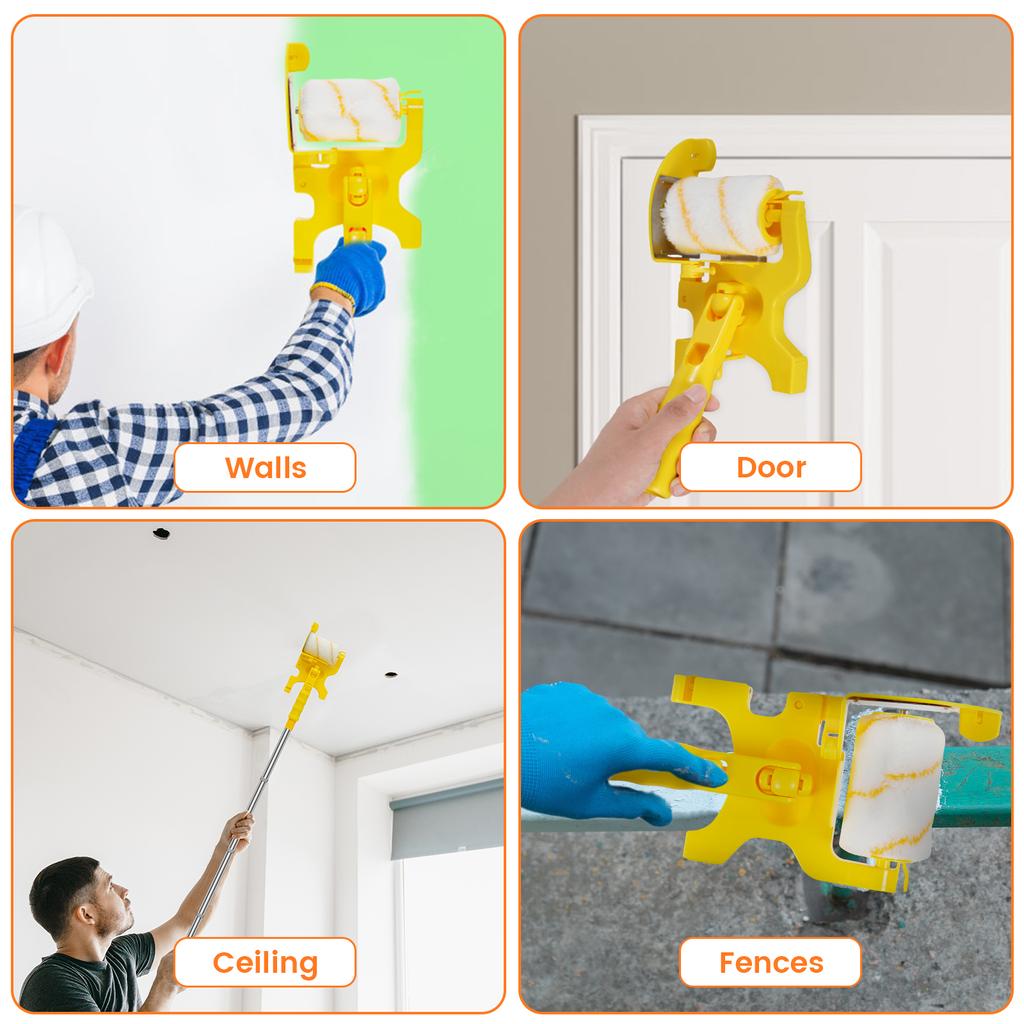 1/3 Sets Paint Edger Roller Brush Hand-held Clean-Cut Paint Edger Roller Brush Portable Wall Paint Edger Tool for Door Window