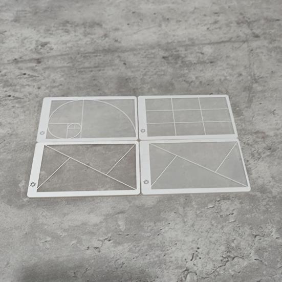 3Pcs Golden Ratio Viewfinder Ruler Fibonacci Rule of Thirds Composition Portable Clear Acrylic Photography Drawing Painting Ruler Card Positioning
