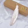 Retro Metal Feather Bookmark Ins Bookmark Feather Pendants Bookmark  Photography Tools