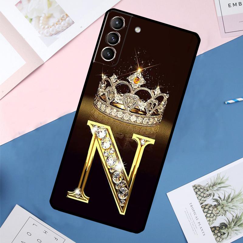 Чехол с золотым мраморным монограммой буквы Для Samsung Galaxy S24 Ultra S21 S22 S23 S25 Ultra S9 S10 Plus S20 FE S23 FE Задняя крышка