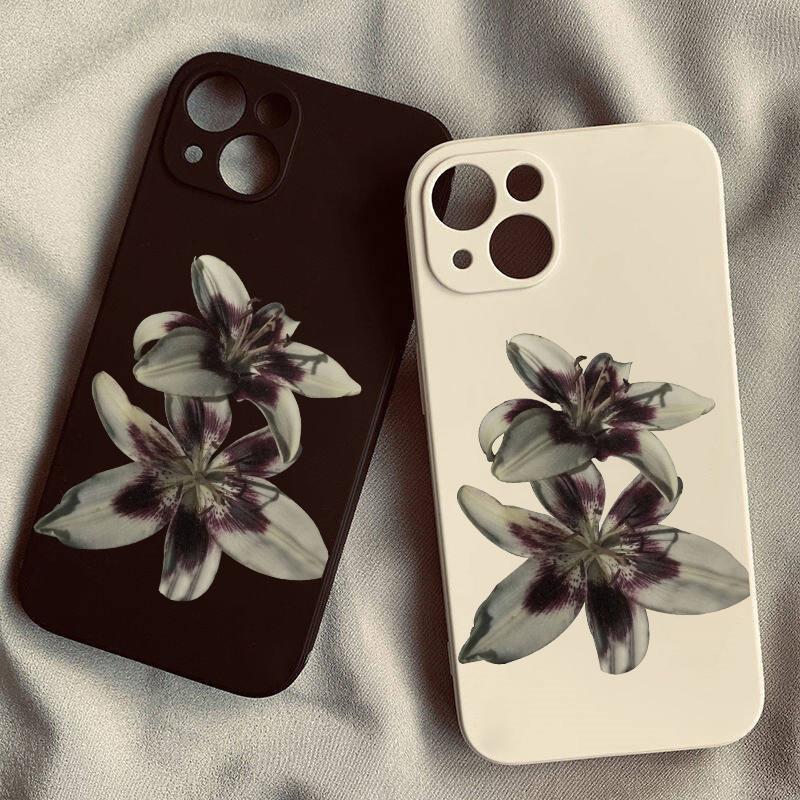 Мягкий чехол для телефона с принтом цветка орхидеи лилии для IPhone 16 15 14 13 12 11 17 Pro Max XS XR X 7 8 16e 16 Plus SE 2 Мягкая силиконовая крышка