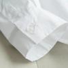 Slightly Elastic White Cotton Women's Korean Style Long Sleeve Casual Shirt - Professional, Fashionable, and Non-See-Through
