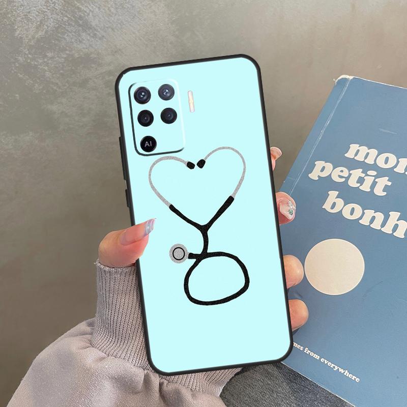 Чехол Doctor Nurse Heart Stethoscope для Oppo A98 A78 A79 A18 A38 A58 A40 A60 A80 A16 A76 A96 A15 A74 A94 A54 A17 A77