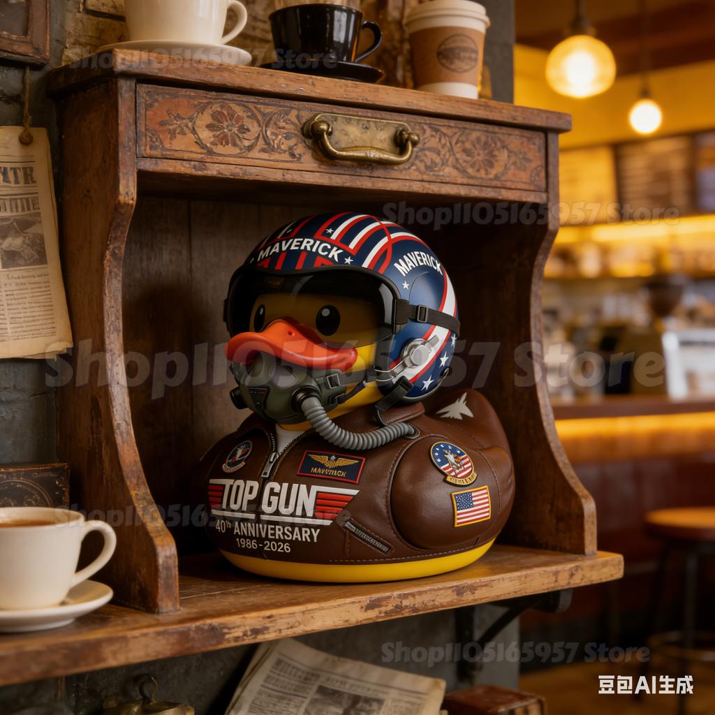 Утка-пилот Маверик из фильма Top Gun, 40-летний юбилей, коллекционная игрушка, эксклюзивный подарок для фанатов на вечеринку