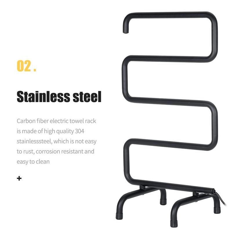 S-образная температура, полотенцесушитель, сушилка для ванной, электрическая нагревательная вешалка для полотенец, напольная подставка, держатель для полотенец, постоянный черный/белый