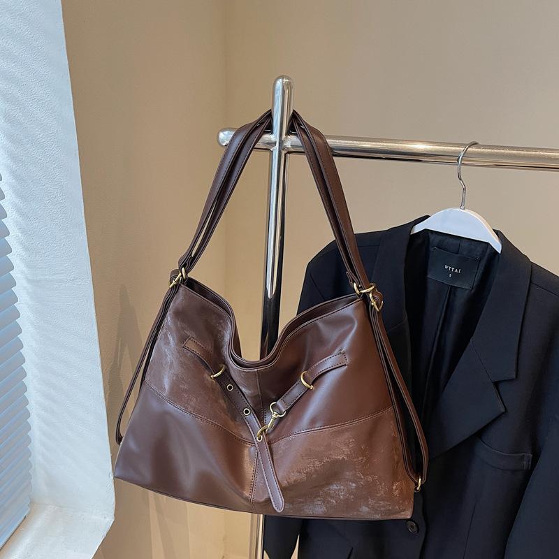 Ретро сумка большой вместимости женская 2025 новая универсальная повседневная сумка-тоут многофункциональный рюкзак для поездок