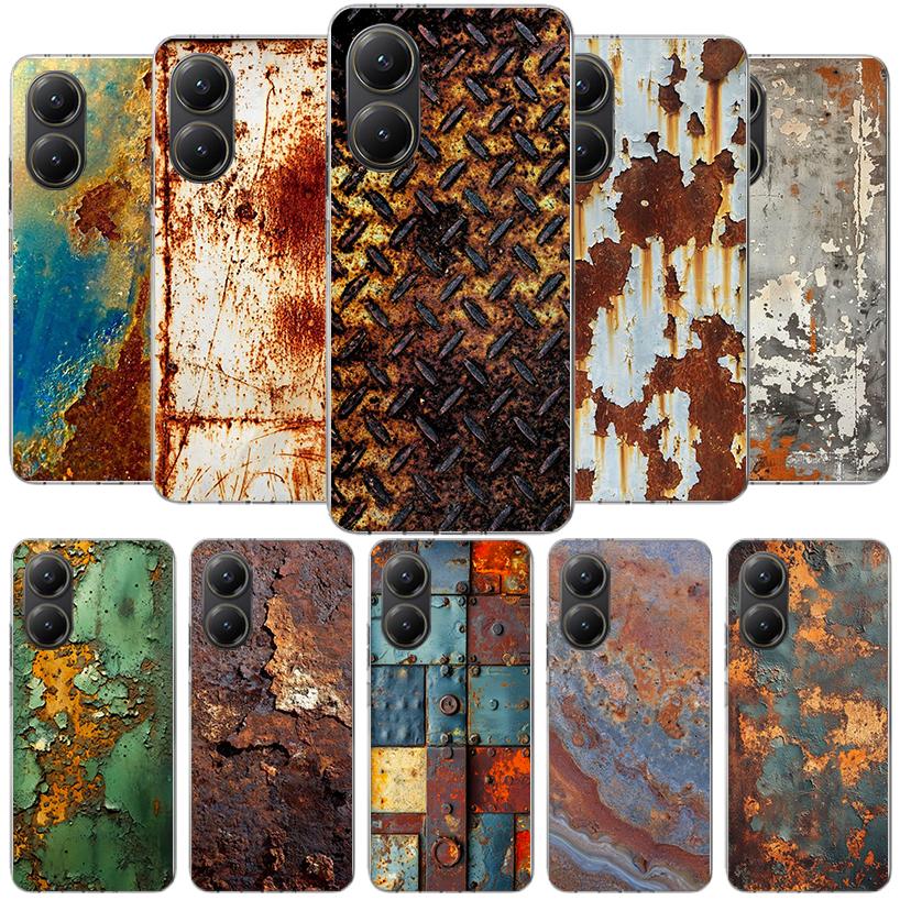 Vintage Industrial Style Rusty Pattern Phone Case For Xiaomi Poco F7 Ultra X7 X6 X5 Pro M7 Redmi 15C 15 13C 13 12C 12 10C 10 9A