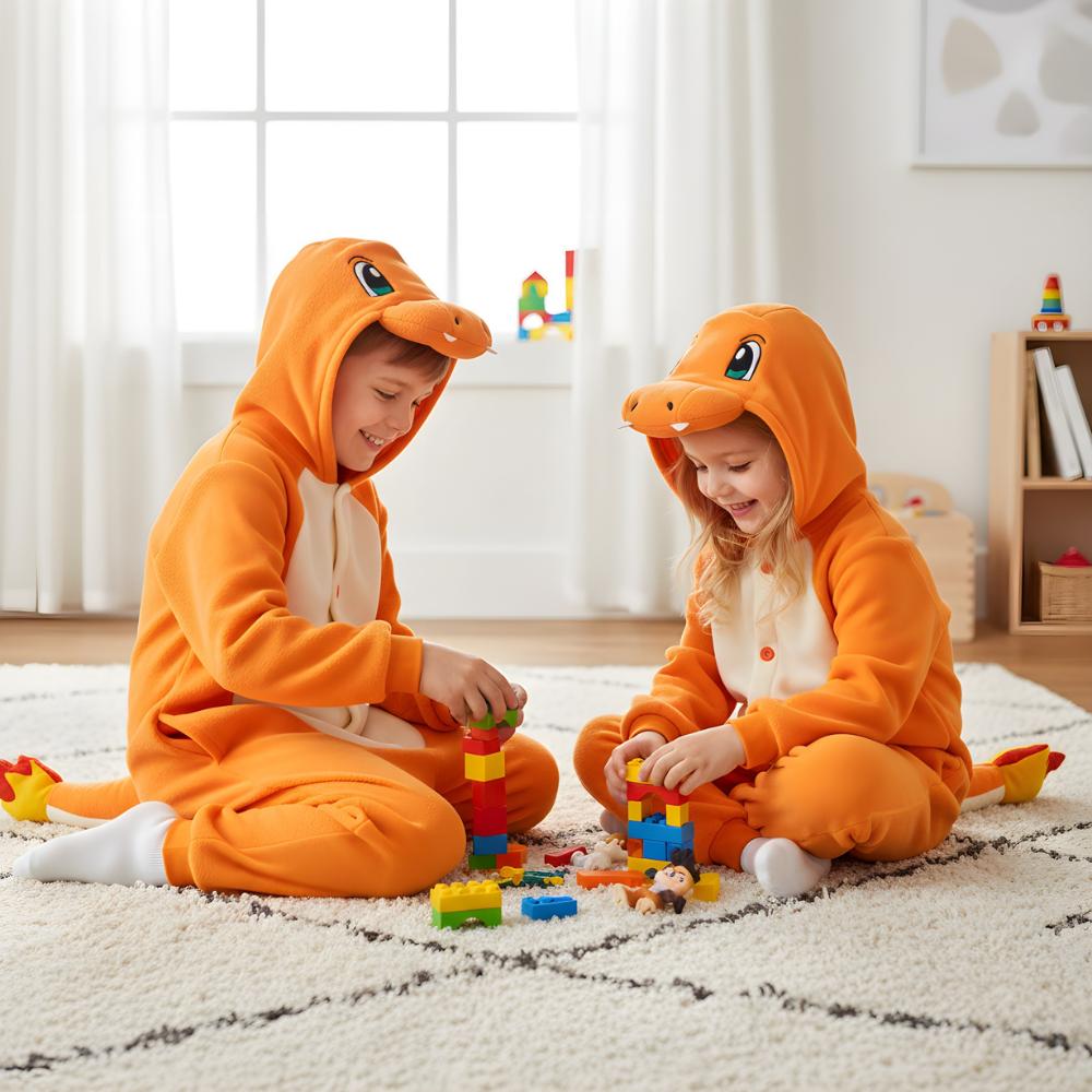 Piżama Onesie Kigurumi Przebranie Pokemon Charmander Dzieci 135-145Cm