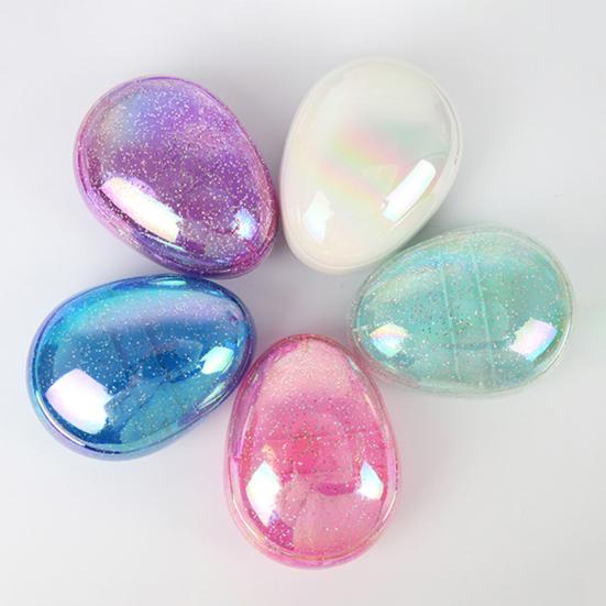 Блестящая овальная расческа для волос, мягкая щетина, массаж кожи головы, портативная дорожная, антистатическая, мини-расческа в форме яйца, детская, взрослая, для укладки волос, распутывающая щетка