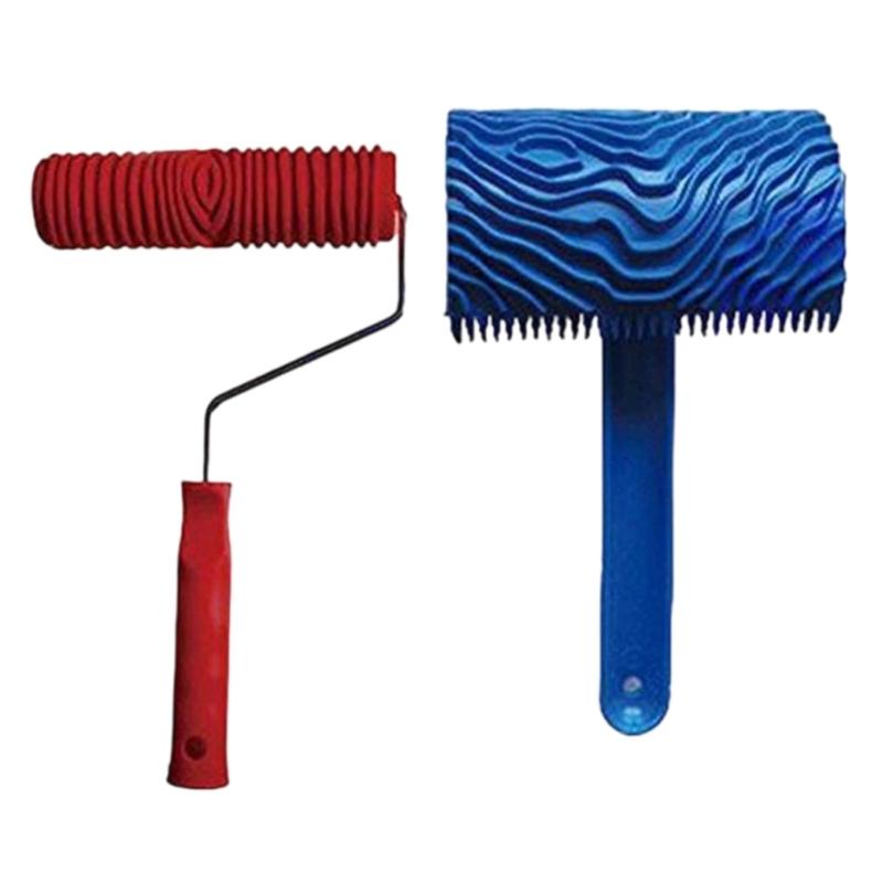 Текстурный ролик из каучукового дерева с реалистичным узором, инструмент для тиснения и покраски для легкого создания настенного искусства и декора дома