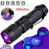 UV LED Flashlight 395nm Portable Mini Ultraviolet Torch Waterproof Zoomable Violet Light Pet Urine Scorpion Detector UV Lamp