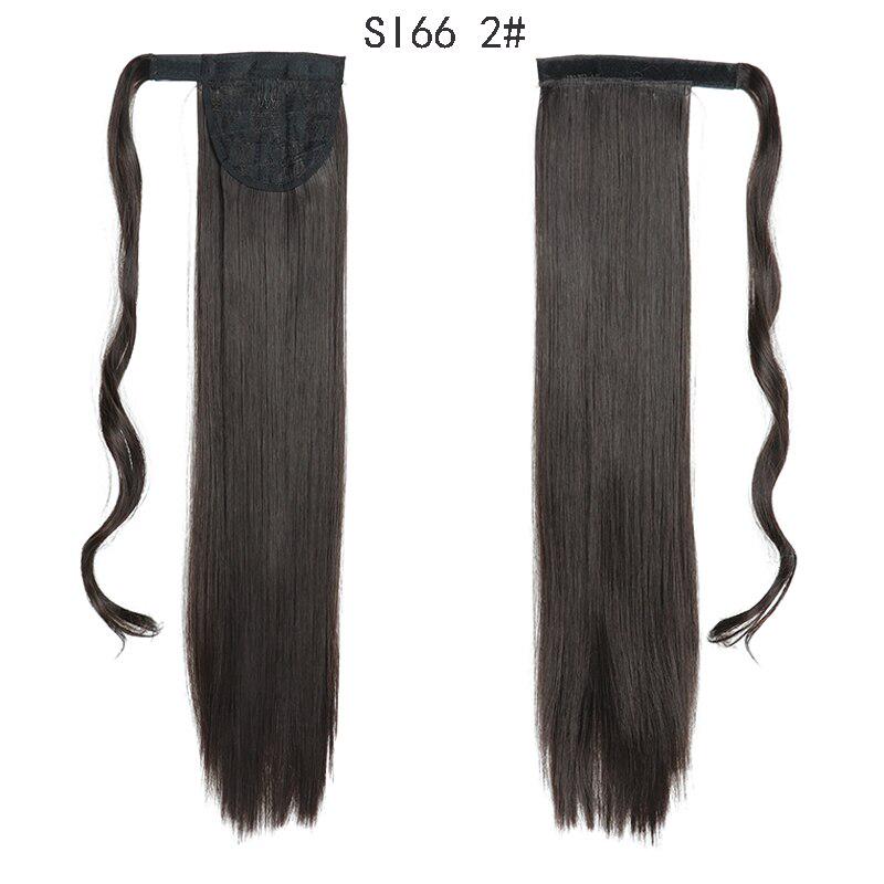 LISI HAIR Long Straight Wrap Around Clip In Ponytail Hair Extension Heat Resistant Synthetic Pony Tail Fake Hair