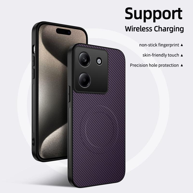 Чехол для Xiaomi POCO M7 Pro Мягкий силикон углеродное волокно Магнитный защитный задний чехол для телефона Xiaomi POCO M7 M7Pro