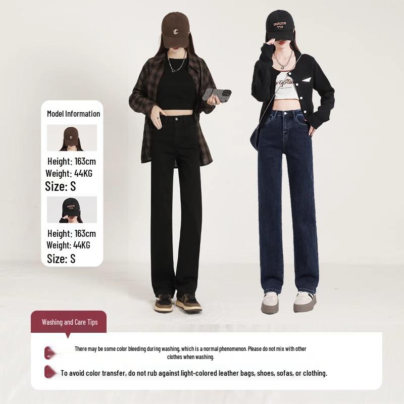 Женские черные джинсы с высокой талией, утягивающие, на флисовой подкладке: Новая весенняя коллекция 2025