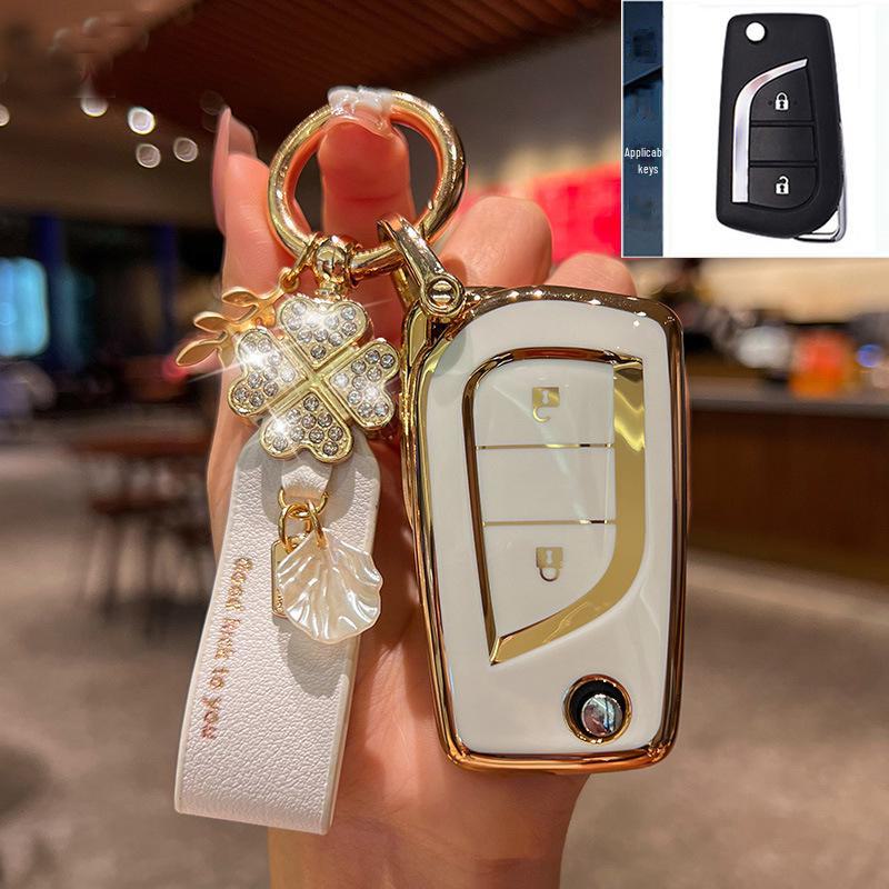 Чехол для ключа Toyota для 23 моделей: Highlander, Camry 8-го поколения, RAV4, CHR - чехол-пряжка для автомобильной сумки Dragon Asia Design