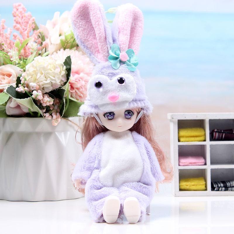 Кукла BJD с подвижными суставами, плюшевая одежда, кукла-девочка 17 см, игрушка для дня рождения, подарки