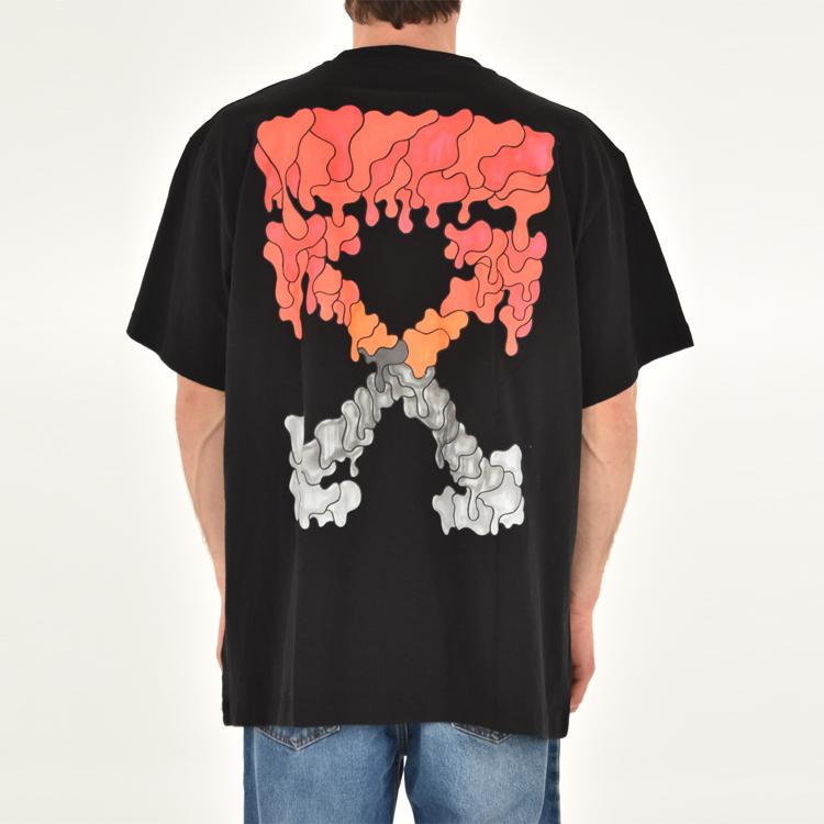 Off-White Черные мужские топы с красным маркером OMAA038S21JER0021025