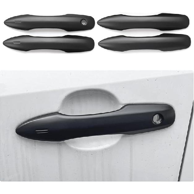 YINGTUU Car Snap-On Door Handle Cover For Toyota Camry 2018 2024 2025 Exterior Accessories Protection Stickers Sport Decals(Carbon Fiber Grain)
