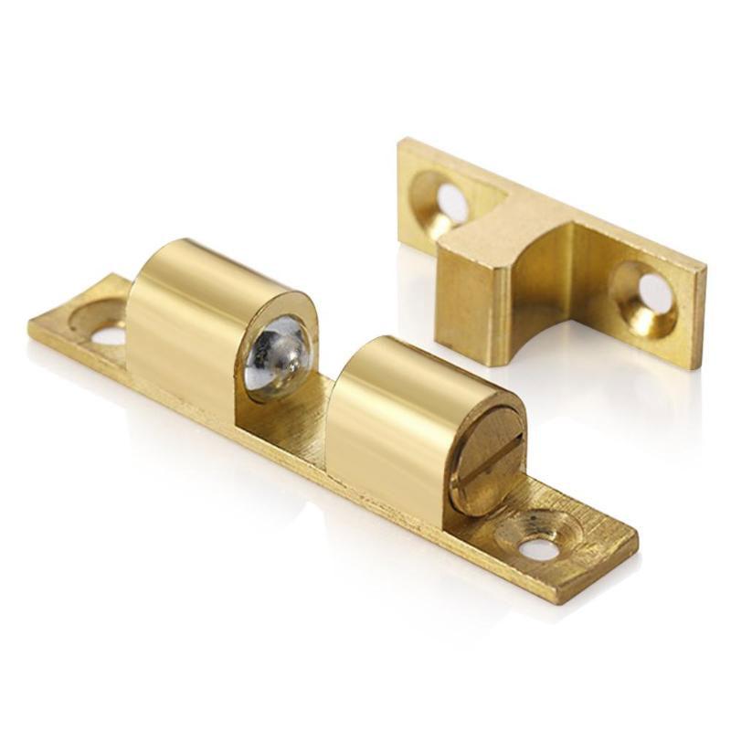 1 Set Door Lock Spring Ball Locker Door Touch Latch Cabinets Interlock Switch Chassis Cabinet Adjustable Brass Door Buckle