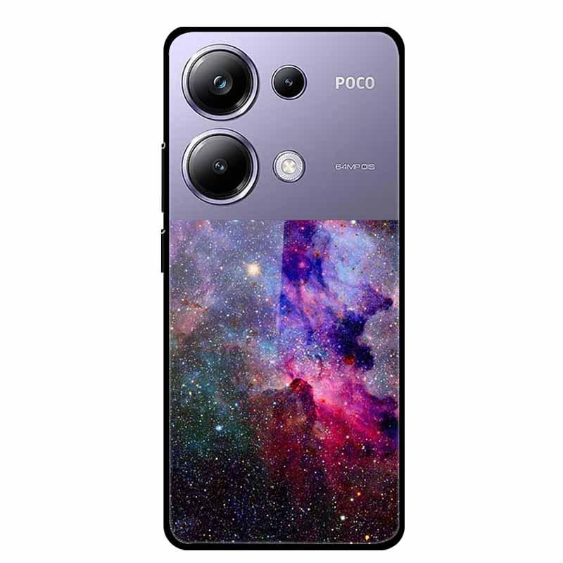 Красочный эстетичный чехол из закаленного стекла для Redmi 12 5G и POCO M6 PRO