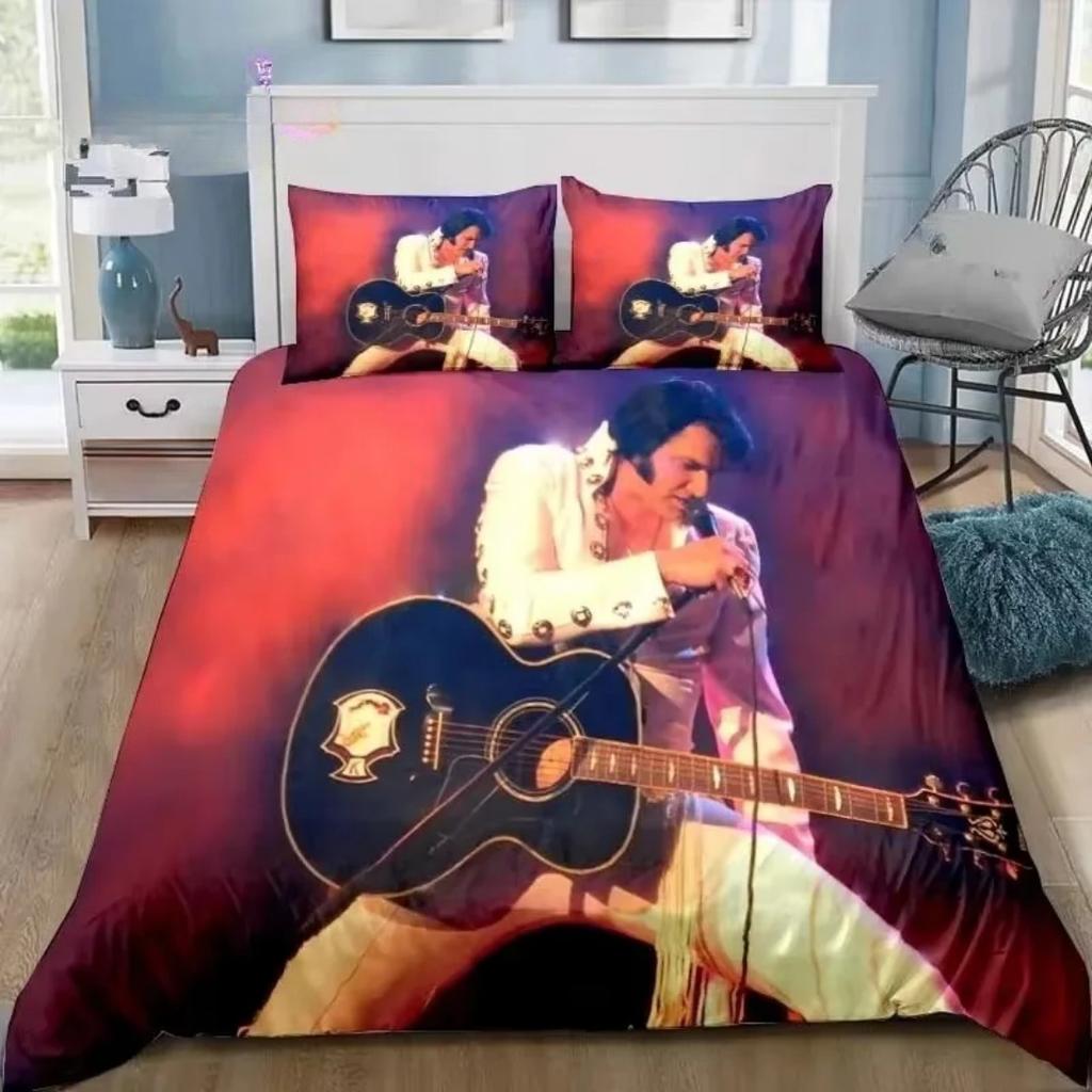 Poster Duvet Cover Pillowcase C-Collection E-Elvis Bedding Set Boy Bedroom Decoration 2/3pcs set Single/Double/Queen Large Size