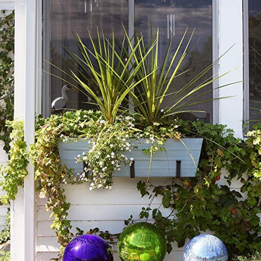 Large Window Box in Blue with Durable Material for Outdoor Use