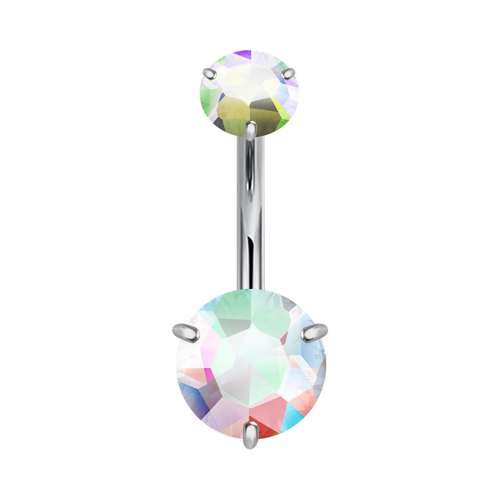 Кольцо для пирсинга пупка из нержавеющей стали с инкрустацией цирконием