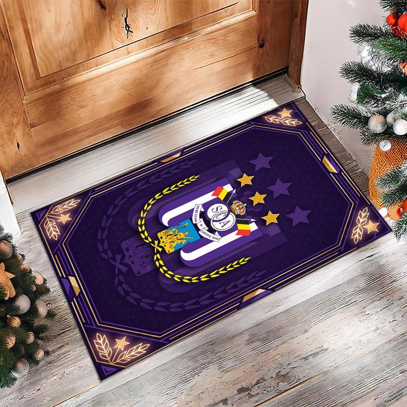 Anderlecht FC Soccer Football Pattern Soft Area Rug Non Slip Indoor Floor Carpet Sports Decor Mat for Bedroom