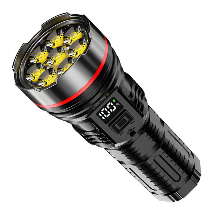 8*Мощный светодиодный фонарик со встроенным аккумулятором USB, перезаряжаемый портативный светодиодный фонарь из АБС-пластика, водонепроницаемый фонарь для кемпинга, уличный фонарь