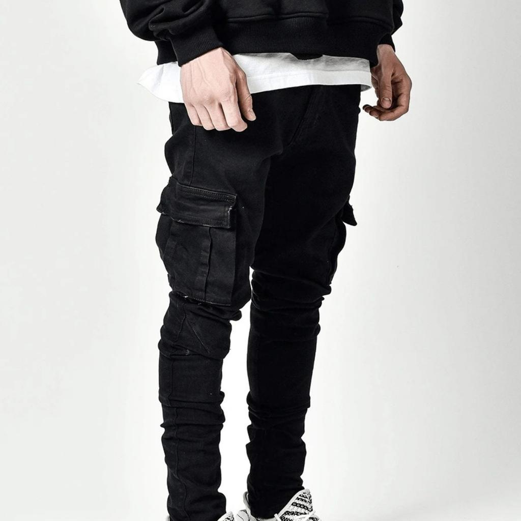 Джинсы Верхняя одежда Модные мужские Боковые карманы Узкие джинсы