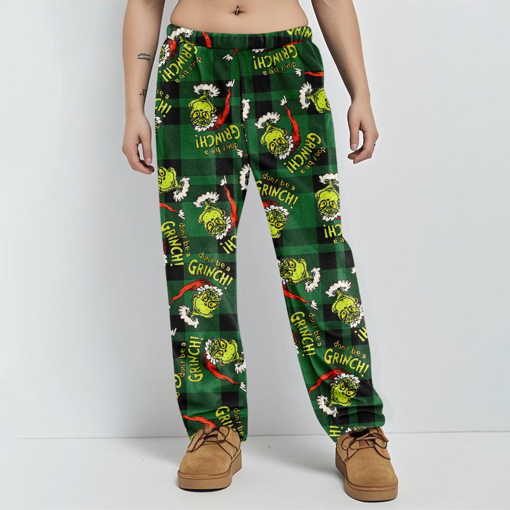 Pajama Pants Sleepwear Casual Drawstring Elastic Waist Pants Comfy Straight Yoga Loose Trousers