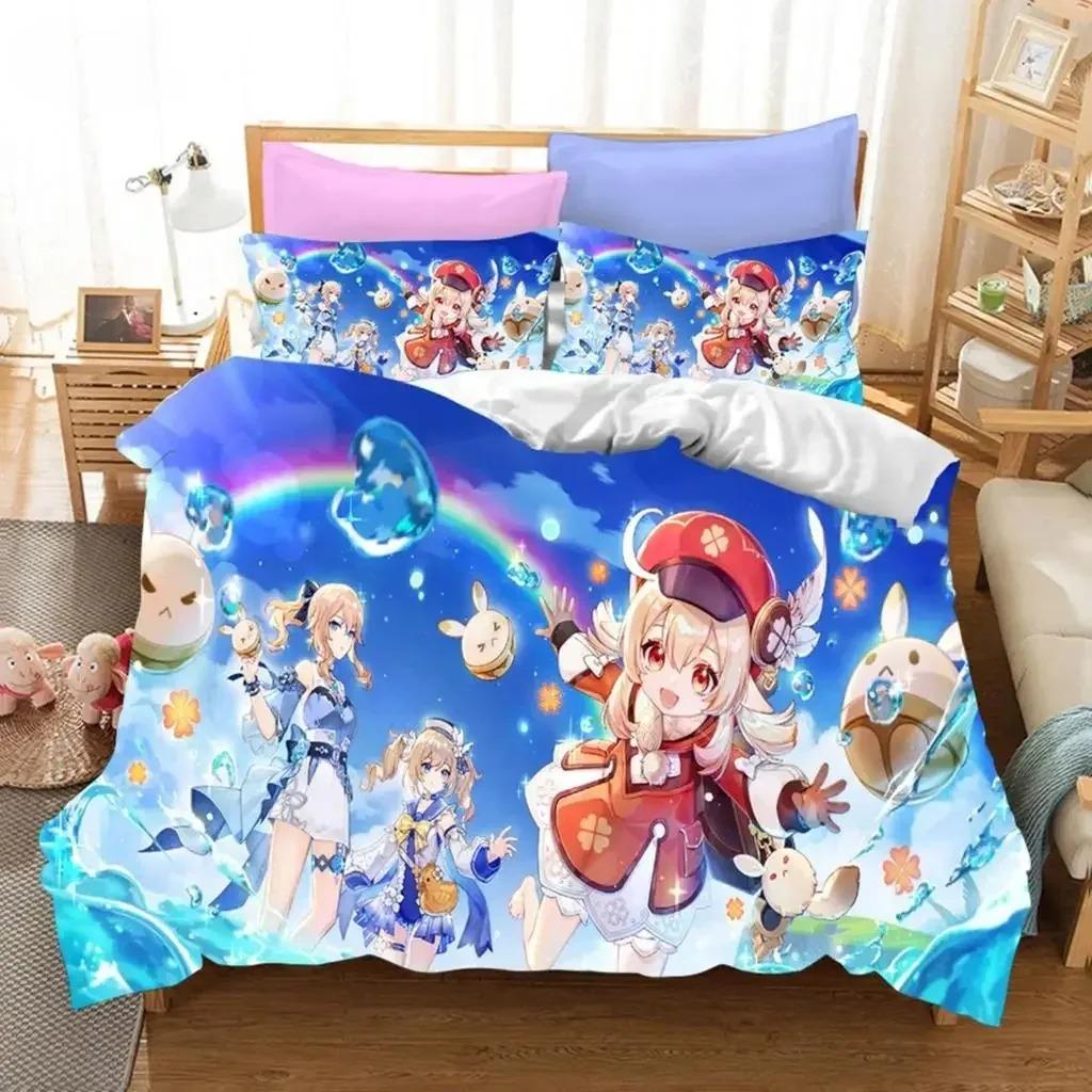 3D Game Genshin Impact Bedding Collections Keqing Xiao Duvet Cover Collection Boys Adults Single Full Queen King Size With Bed Linen