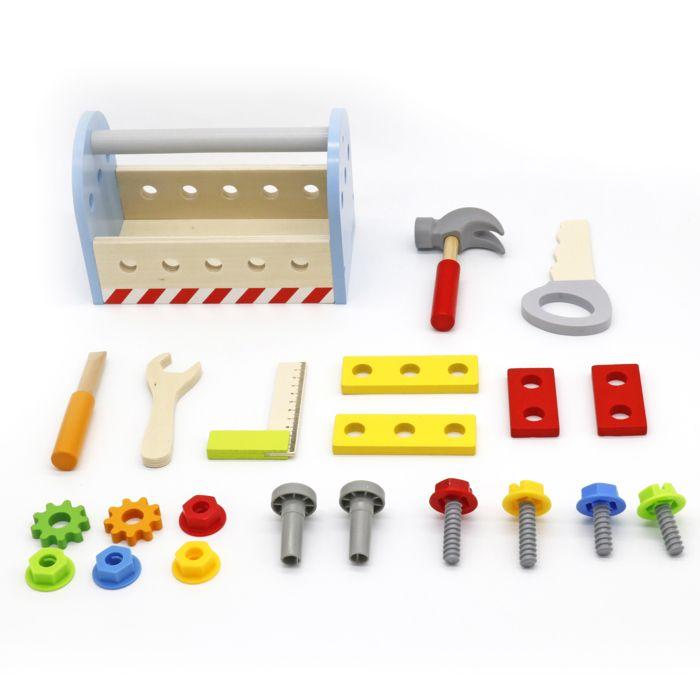 Coffret à outils en bois - GINGER HOME W03D150 - 27 pcs - 22x12x15 cm - Dès 3 ans