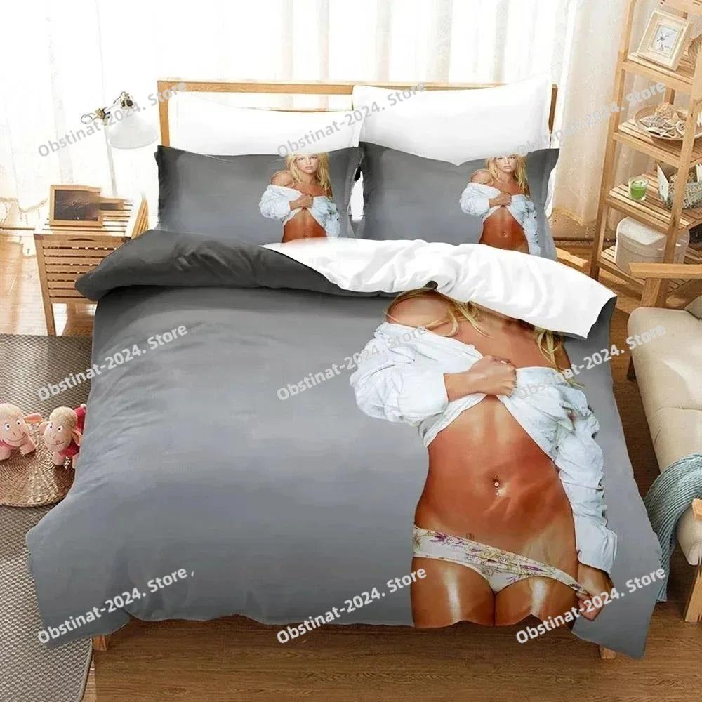 3D Printed Britney Spears Bedding Set Pillowcase Duvet Cover 3Pcs Double Twin Full Queen King Adult Kids Bedclothes Quilt Cover