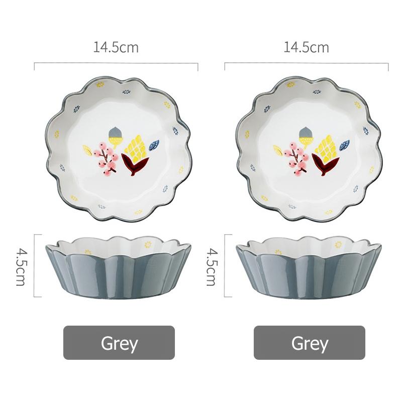 5,8-дюймовая керамическая салатница, цветочная обеденная миска, миска для выпечки пасты, фарфоровая сервировочная миска, набор из 2 шт.