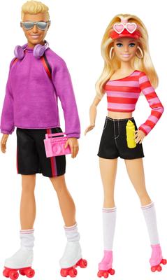 Набор Barbie Fashionista с 2 куклами-модницами и 6 аксессуарами. Кукла-роликовый конькобежец Кен, коллекция к 65-летию
