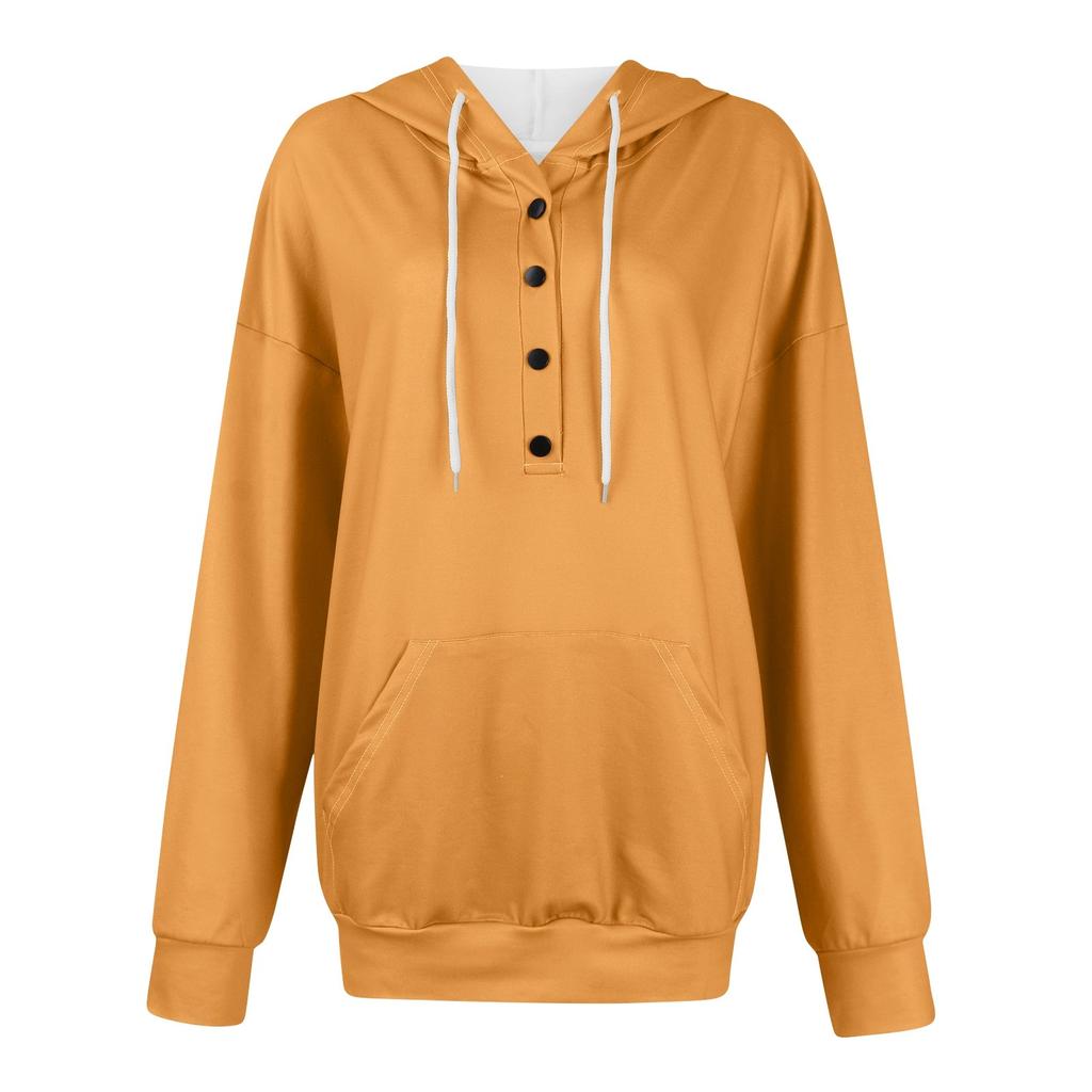 Women's Casual Fashion Solid Color Long Sleeve Pullover Hoodies Sweatshirts