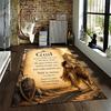 "Christian God Lion Walk in Victory carpet" carpet set (1 duvet cover, 2 pillowcases, duvet not included)