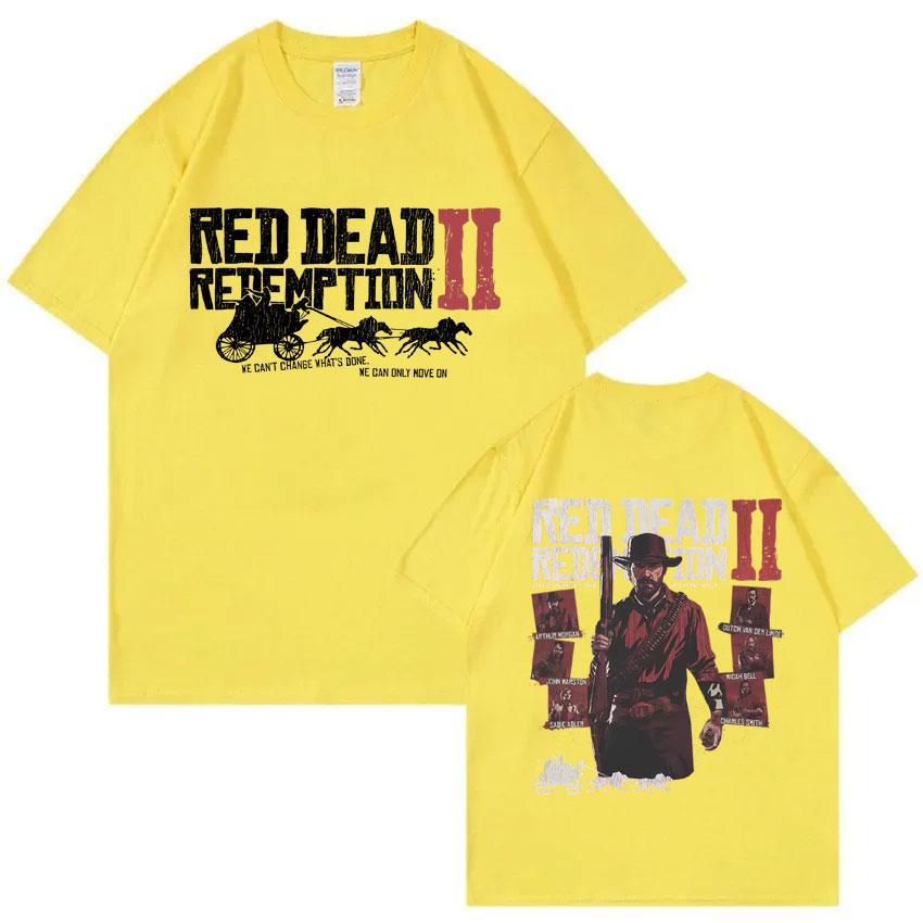 Игровой Футболка Red Dead Redemption 2 Мужская Женская Повседневная Винтажная Хлопковая С Коротким Рукавом Футболки Унисекс Модная Оверсайз Футболка