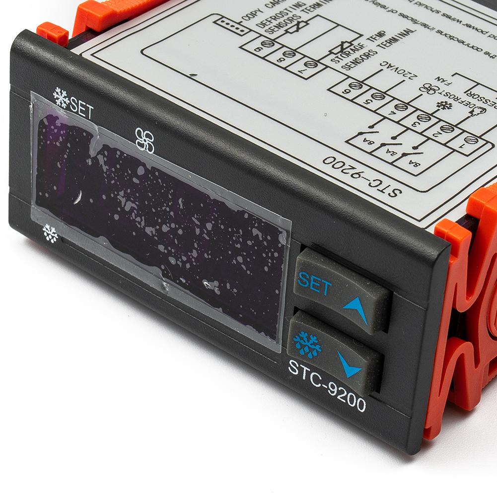 Цифровой терморегулятор AC 220V STC9200 для эффективного управления температурой с двойными датчиками и функцией разморозки
