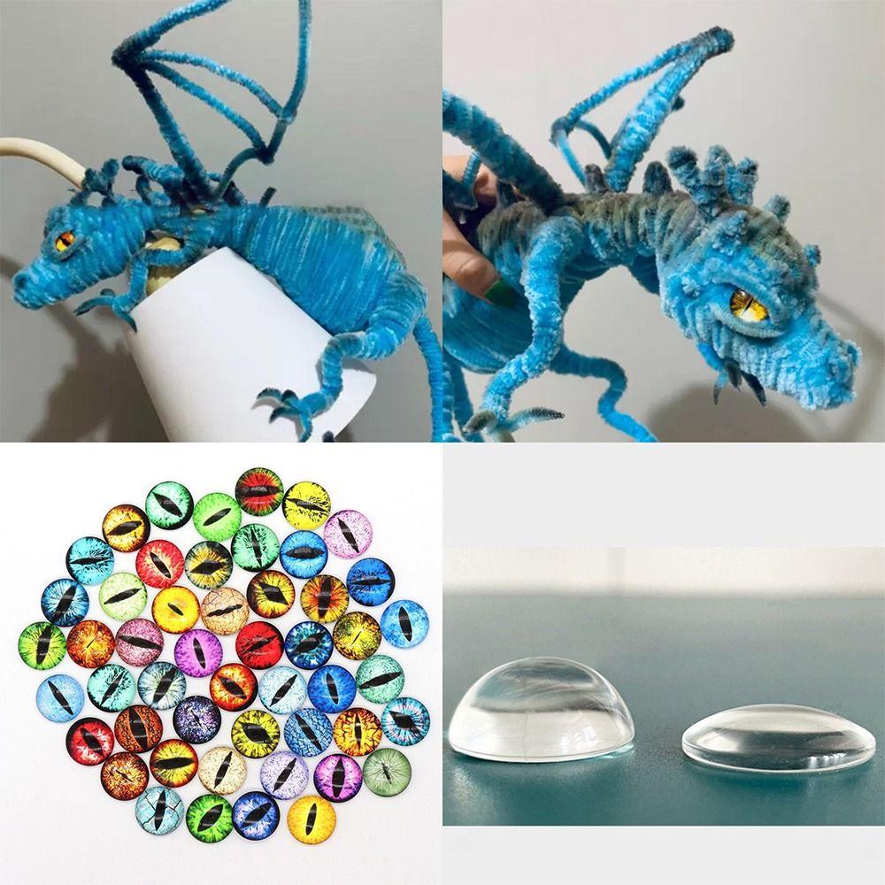 50pcs/25Pairs 8/10mm Accessories Toy Dinosaur Glass Dolls Eyes Doll Eyeballs DIY Crafts Animal Eyes