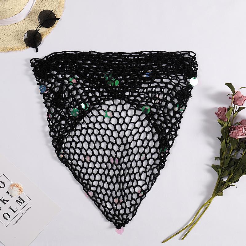 Hand-Crocheted Sequin Bikini Cover-Up Skirt